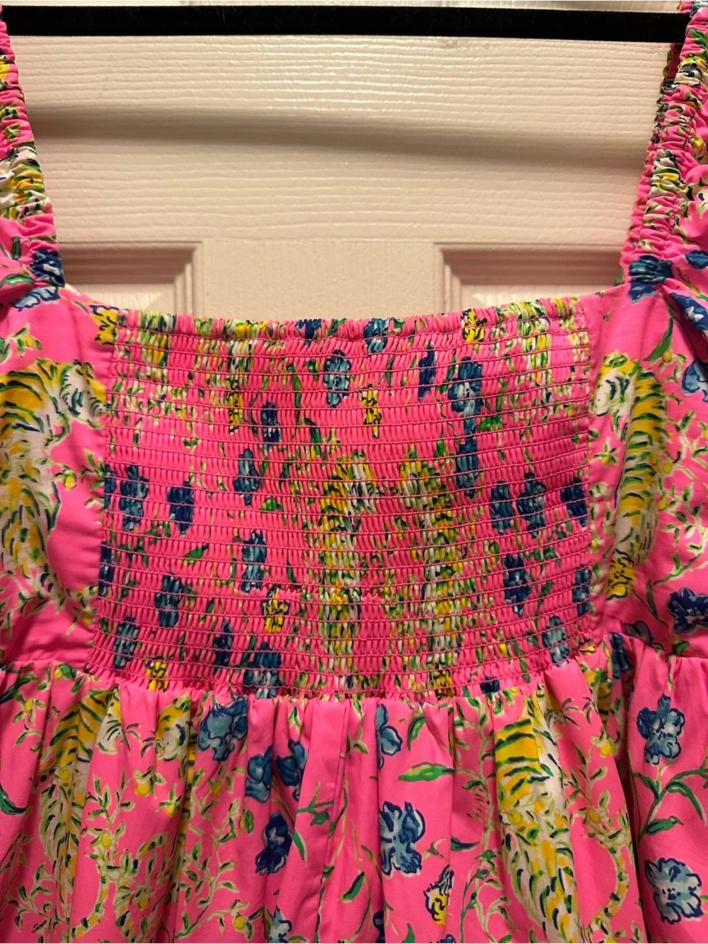 Lilly Pulitzer Kay Babydoll Dress in Prosecco Pink Tigress Garden - Picture 5 of 14